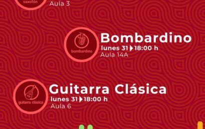 Compartimos las fechas de las diferentes audiciones que se llevarán a cabo con motivo del final del segundo trimestre.