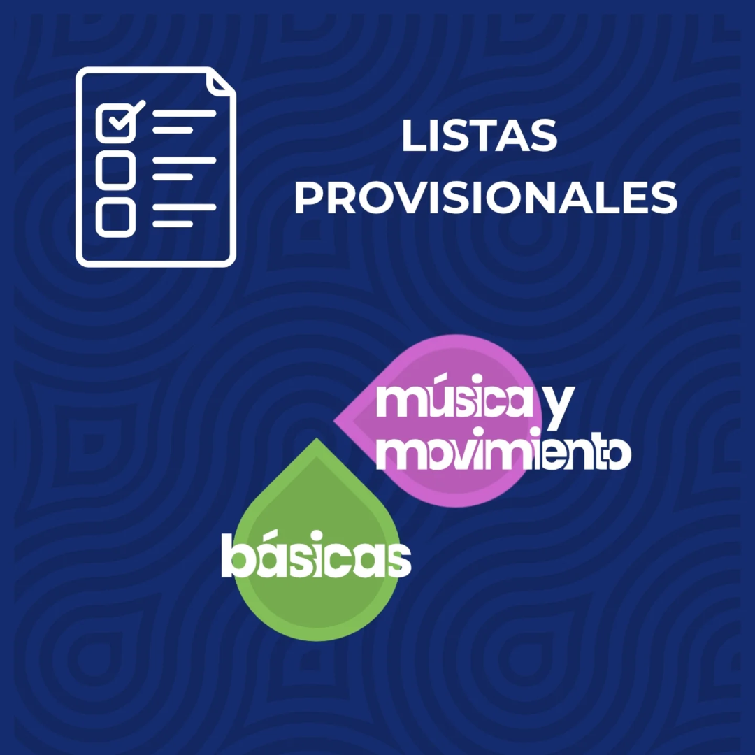 🗒️ Publicadas las listas provisionales de admisión en Enseñanzas Básicas y en el ámbito de Música y Movimiento para el… 🗒️ Publicadas las listas provisionales de admisión en Enseñanzas Básicas y en el ámbito de Música y Movimiento para el…