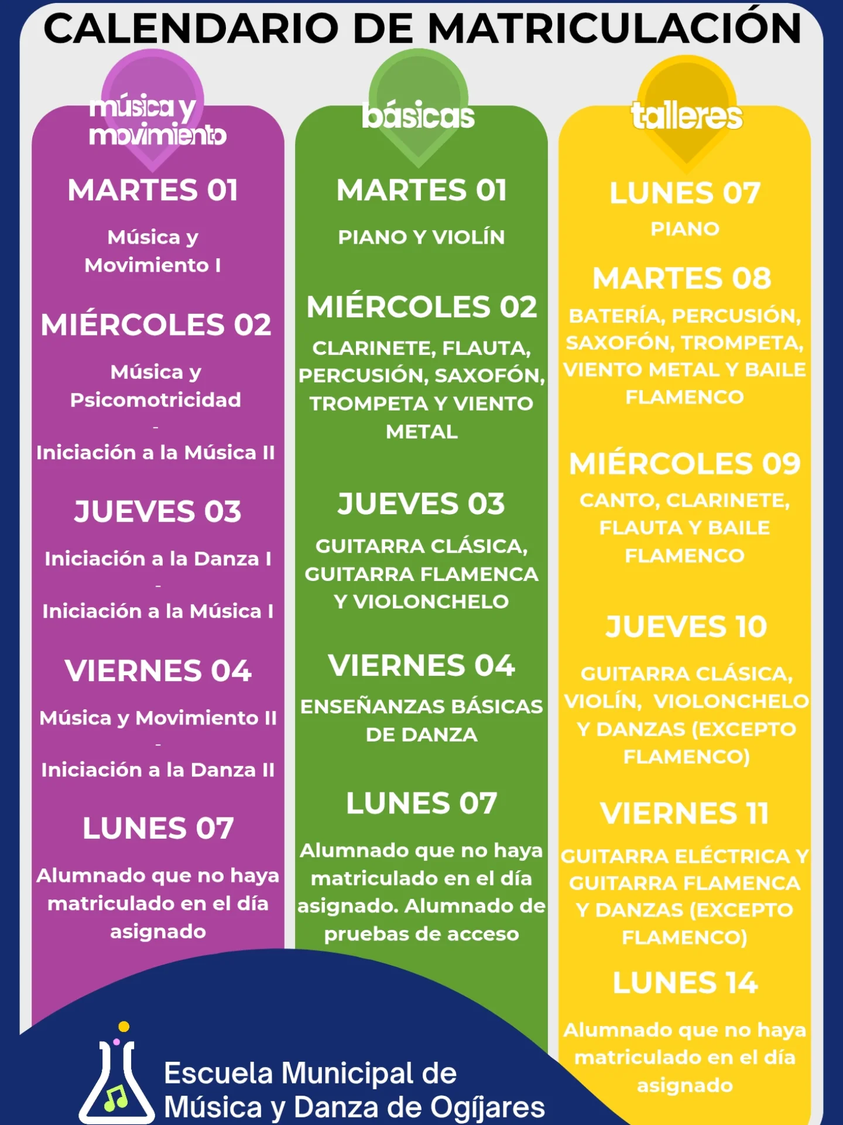 Calendario de matriculación para el curso 2025-2026. Abierta solicitud de cita previa a través de la sede electrónica de… Calendario de matriculación para el curso 2025-2026. Abierta solicitud de cita previa a través de la sede electrónica de…