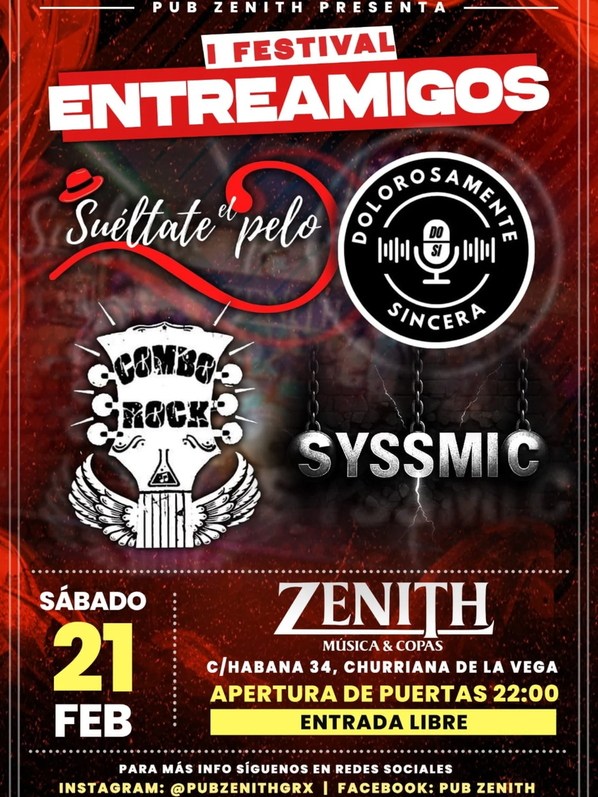 Este sábado tienes una cita con nuestro Combo Rock 🥁🎸en el @pubzenithgrx 1er festival «entreamigos», en el que disfru… Este sábado tienes una cita con nuestro Combo Rock 🥁🎸en el @pubzenithgrx 1er festival «entreamigos», en el que disfru…