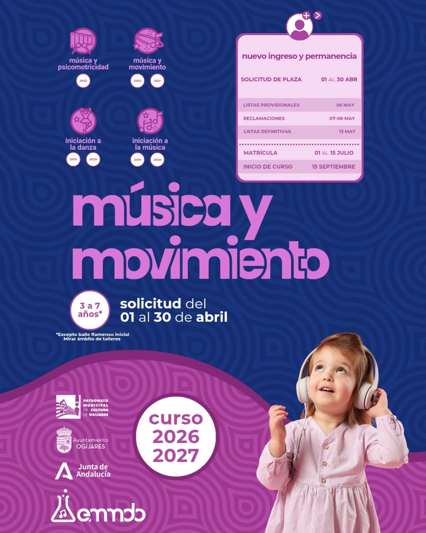 En el mes de abril se abre el plazo para solicitar el nuevo acceso o permanencia en el ámbito de Música y Movimiento (al…