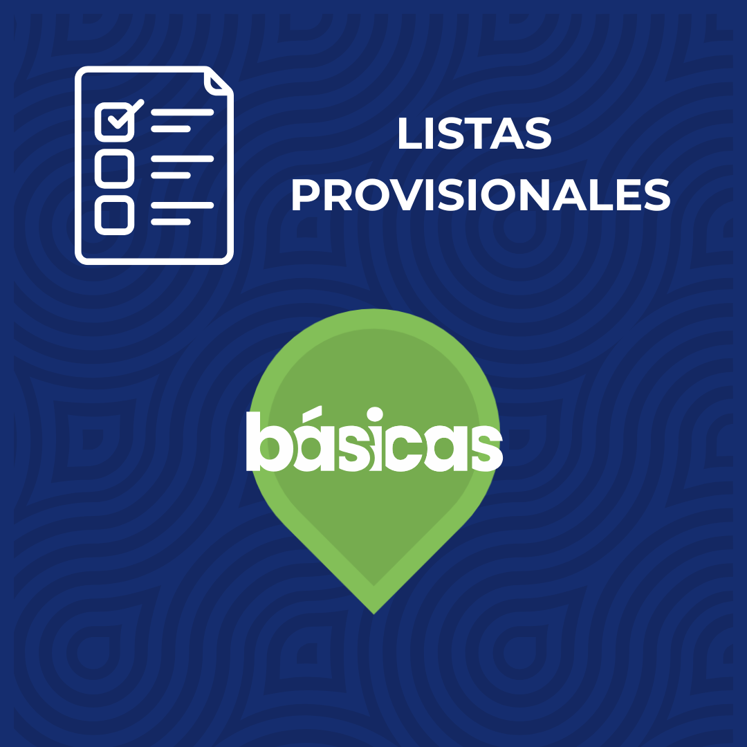 Listado provisional de admisiones a Enseñanzas Básicas 2026-2027